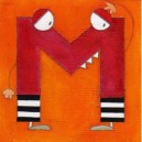 (130) M rigolo- 7,5x7,5 cm