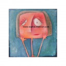 La penseuse - 50x50cm - Acrylique sur bois