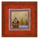 La belle nuit de Noël - carte double 15x30cm ouverte