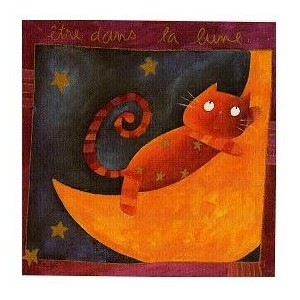 être dans la lune - 15 x 15 cm