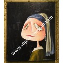 La jeune fille à la perle - 50x 65 cm - Acrylique sur toile