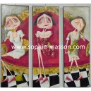 Les 3 princesses - 120 x 120 cm (Triptyque)