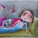 La paresseuse V - 30 x 30 cm