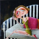 La paresseuse V - 30 x 30 cm