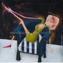 La paresseuse VIII - 30 x 30 cm