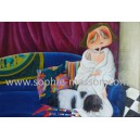 La dame au chien- 60x80cm