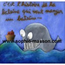 C'est l'histoire de la baleine qui voulait manger un bateau- 24x24 cm- Acrylique sur papier