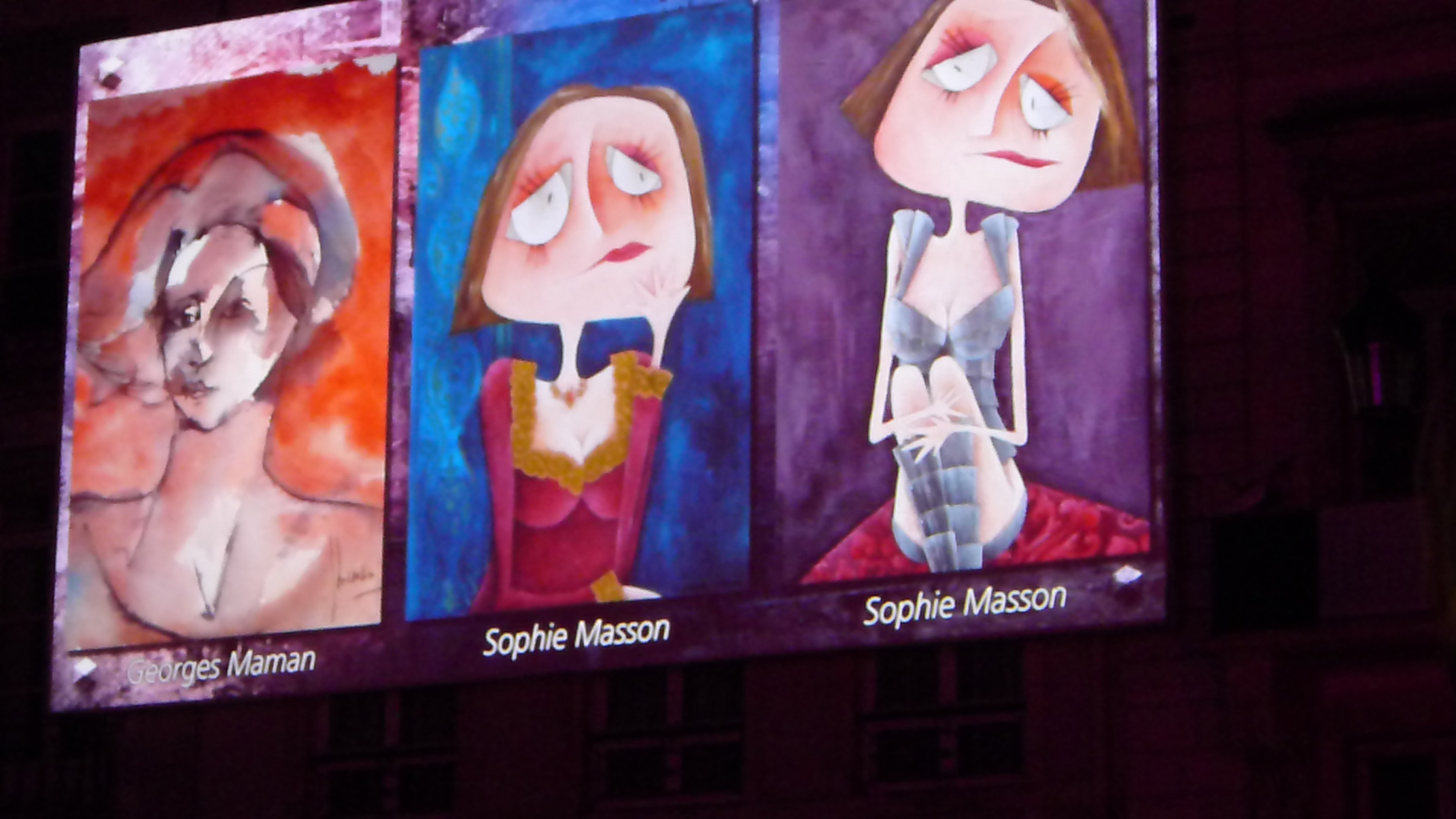 Projection tableaux de Jeanne d'Arc sur écran géant lors des fêtes Johanniques