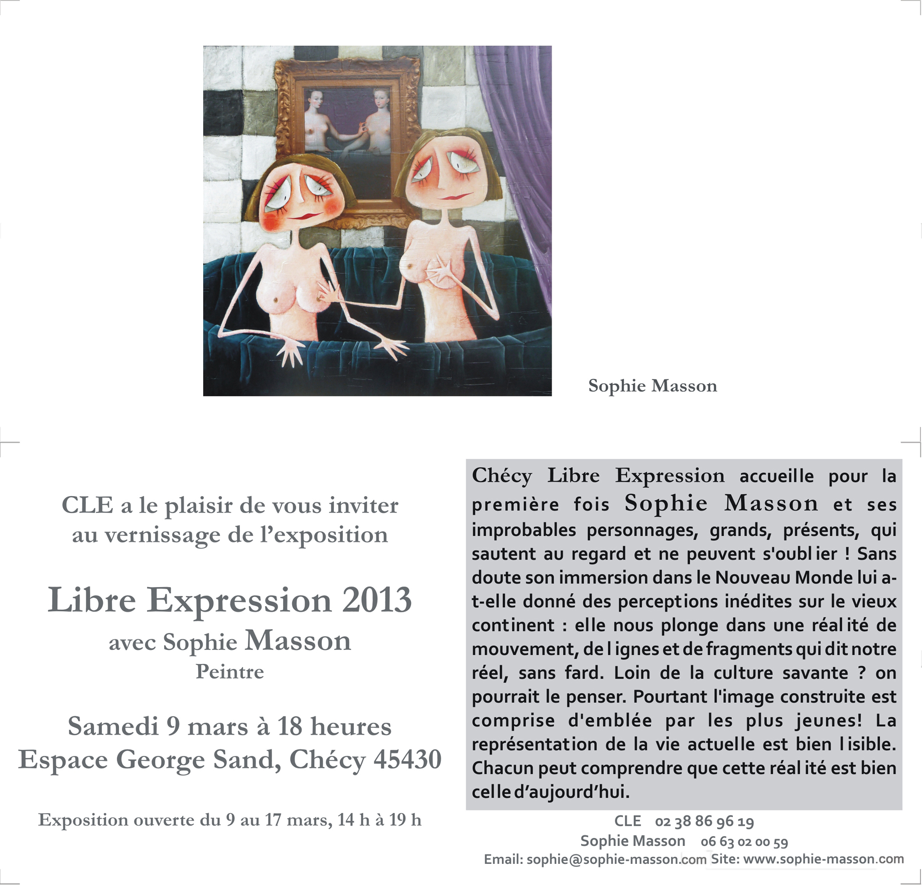 carton d'invitation pour le vernissage